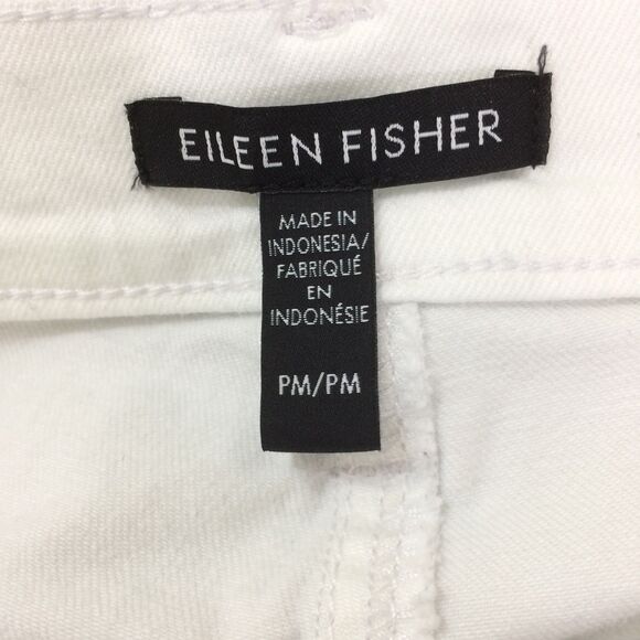 Eileen Fisher White Organic Cotton Stretch Straight Ankle Jeans PM Petite - Picture 5 of 5